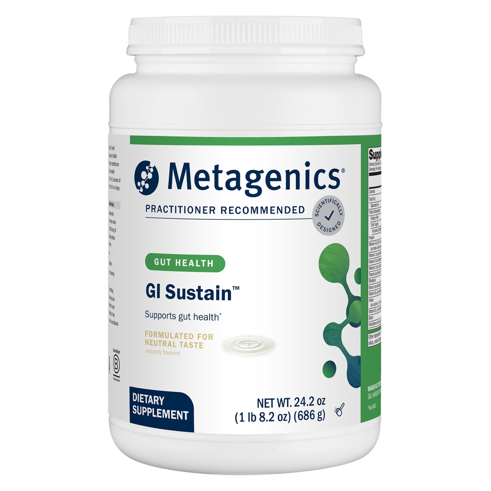 Metagenics, Gi Sustain Powder, 24.2 Oz UPC 755571934697 | HiLife Vitamins